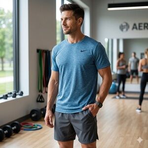 Nike Heather Blue Performance Tee